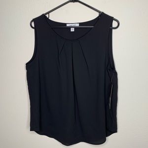 NWT Nine West Solid Black Sleeveless Blouse